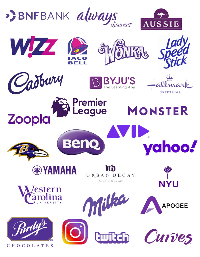 Purple logos