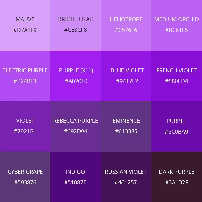 Shades of purple
