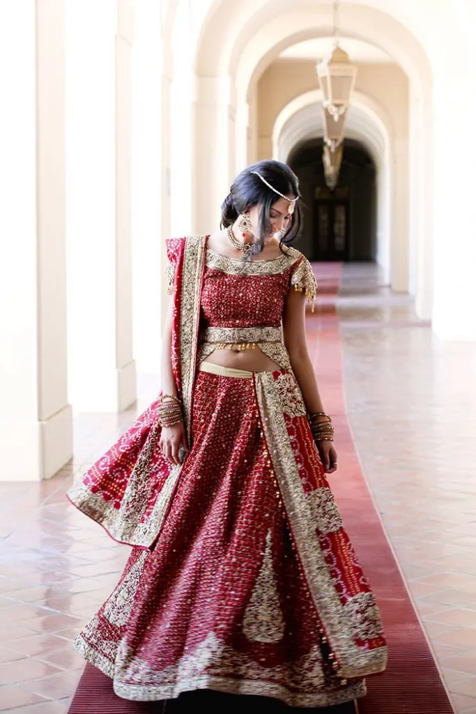 Indian bride wearing red