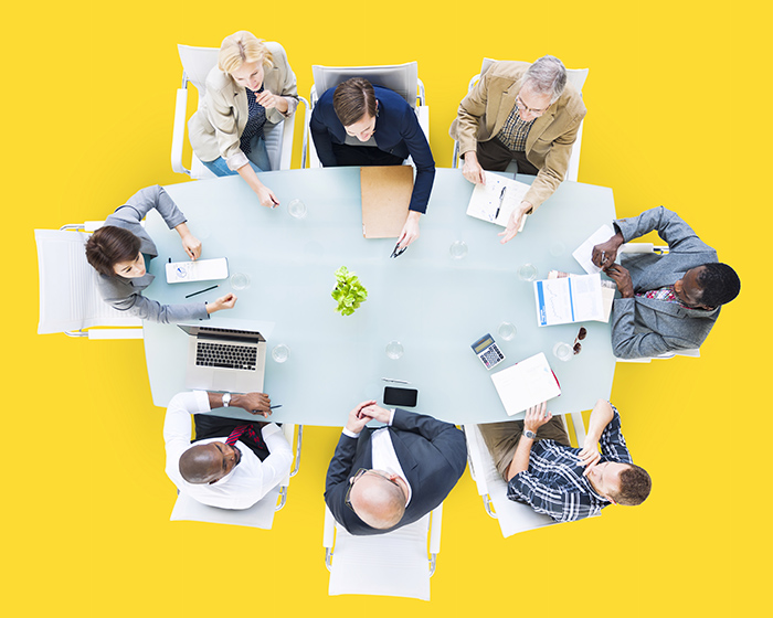Yellow means communication, meeting room