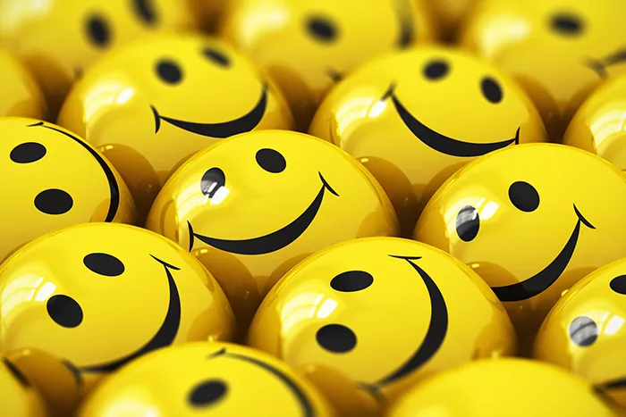 Yellow means happiness, smileys