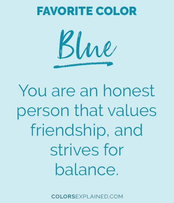 Favorite color blue personality