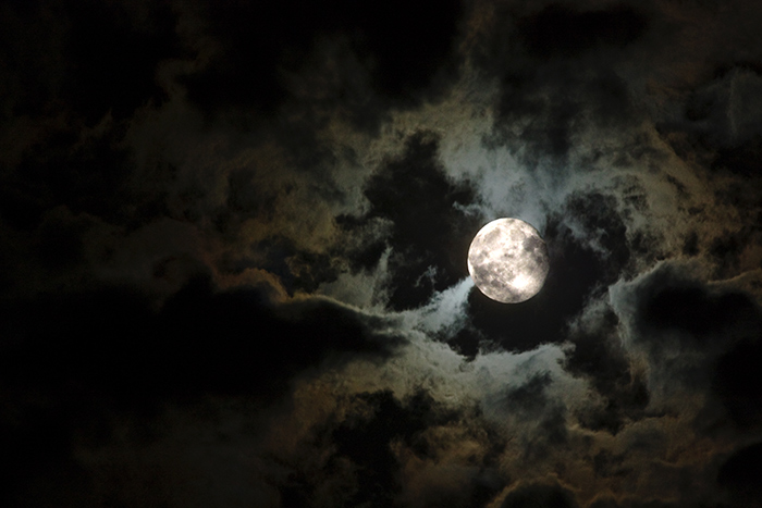 Moon on black sky