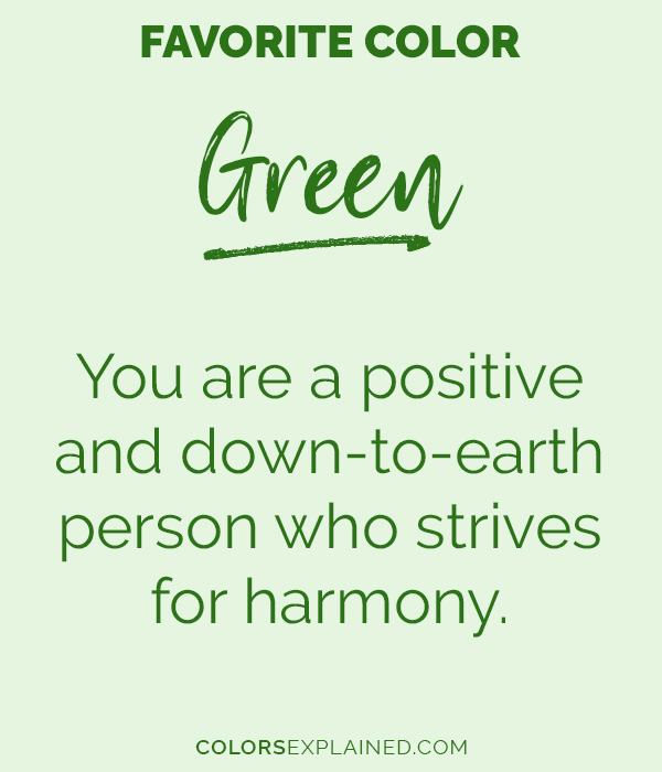 Favorite color green personality