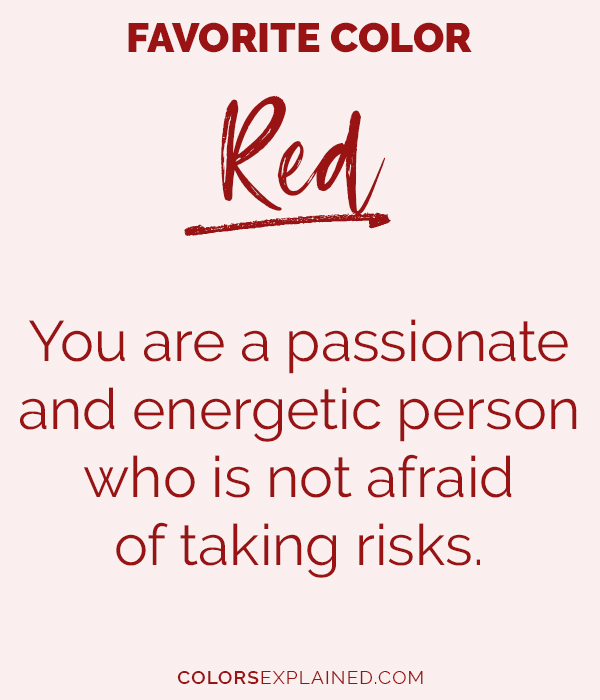 Favorite color red personality