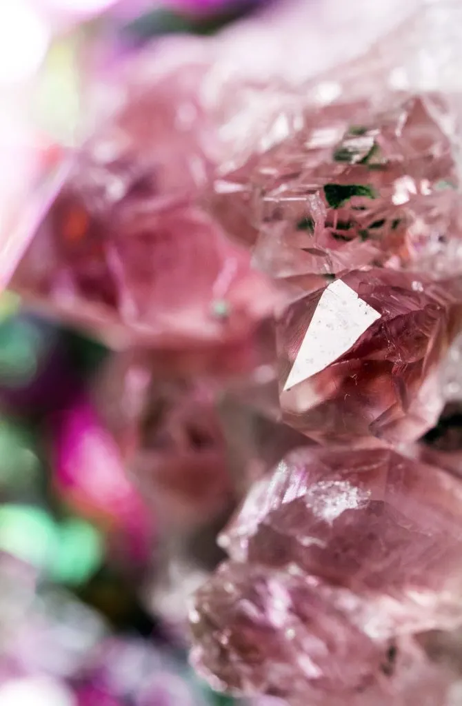 Pink fluorite gemstone