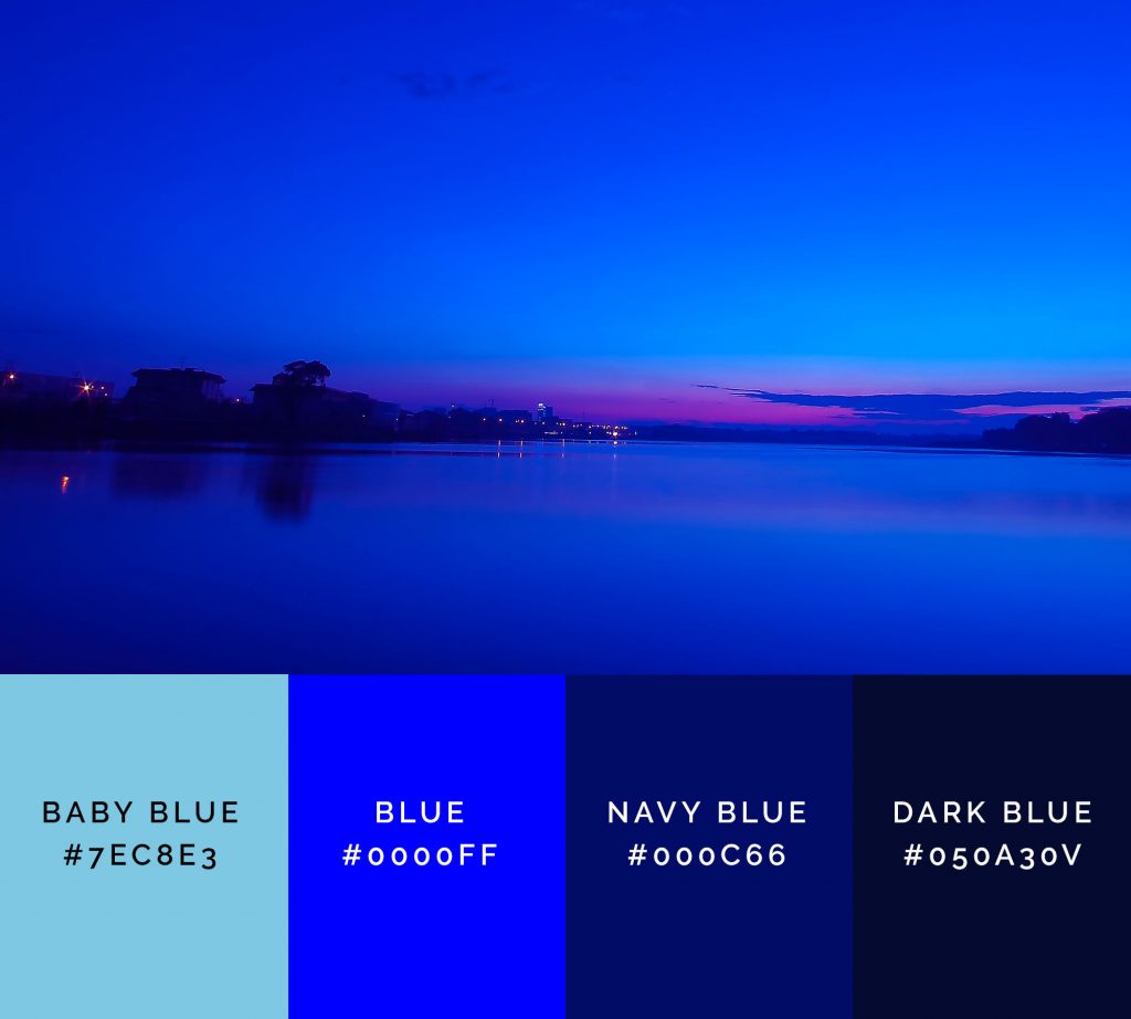 Shades Of Blue Color Chart With Names