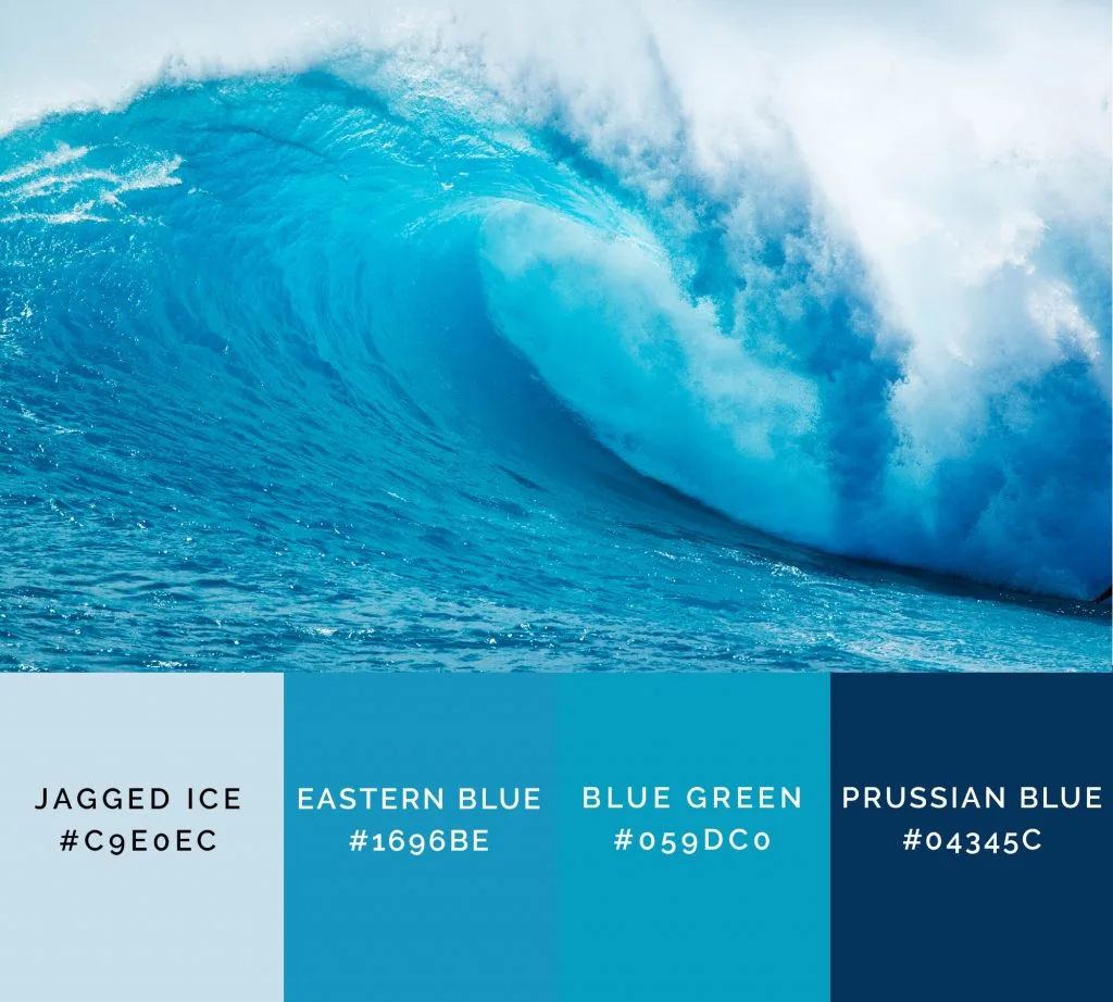 Surf time palette has interesting blue color names