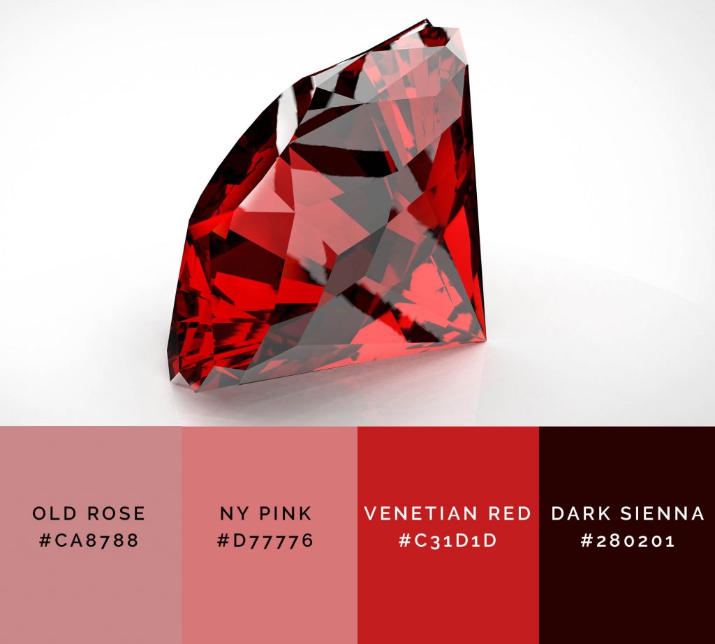 Ruby palette has shades of red color