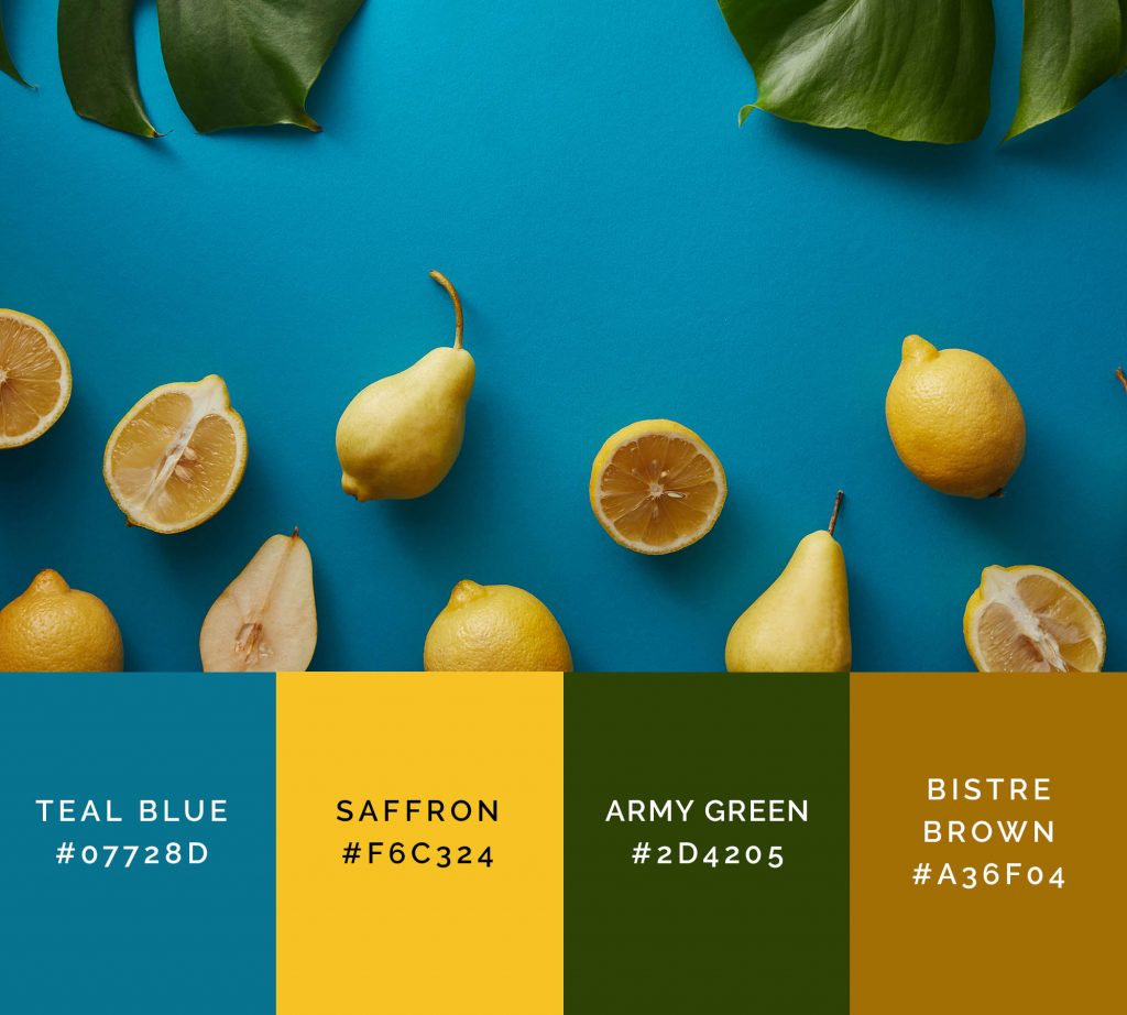 Fruits palette has shades of yellow color