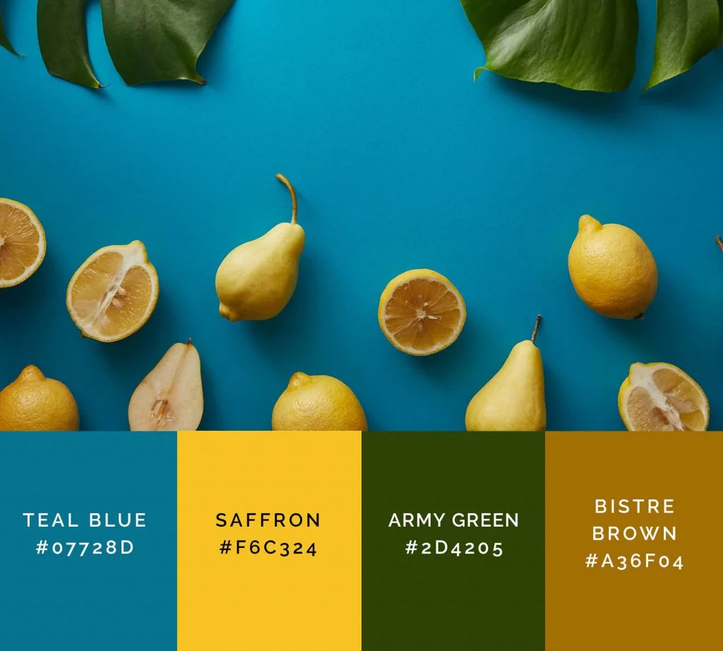 Fruits palette has shades of yellow color