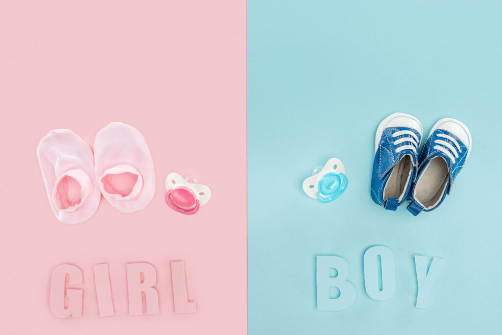 Pink for girls, blue for boys