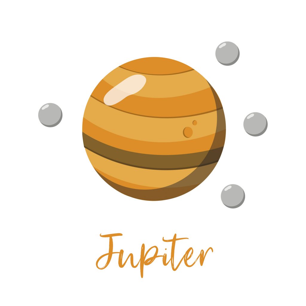 Jupiter, the yellow planet