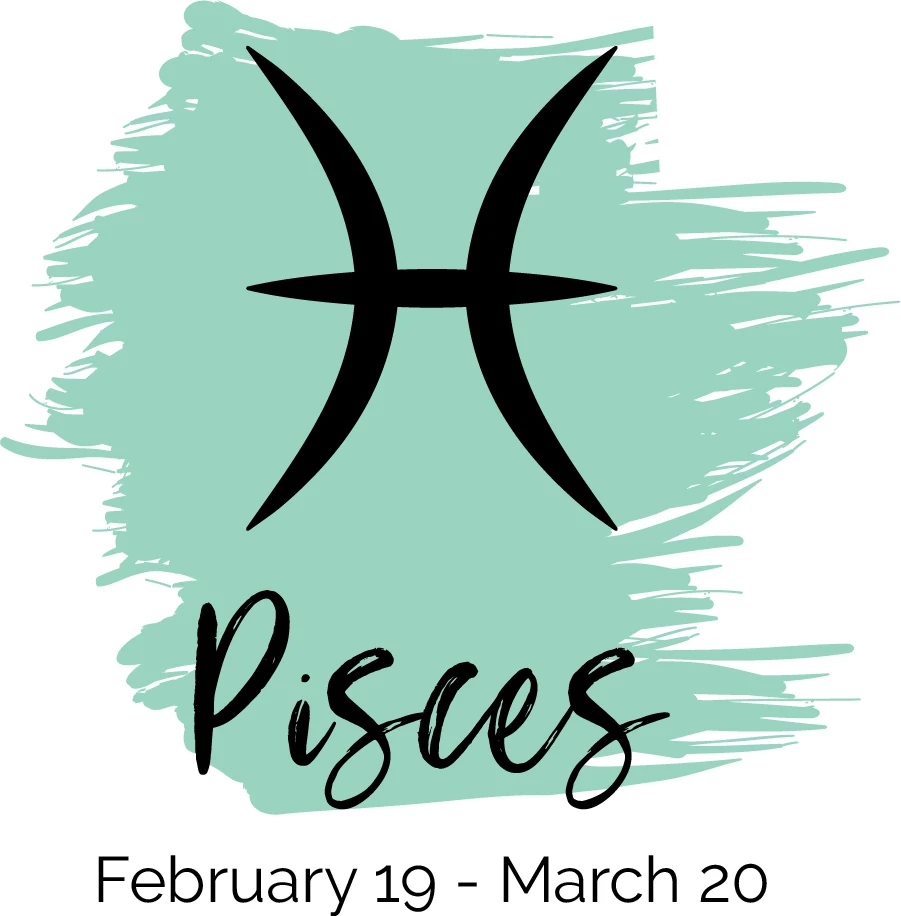 Pisces color aquamarine symbol