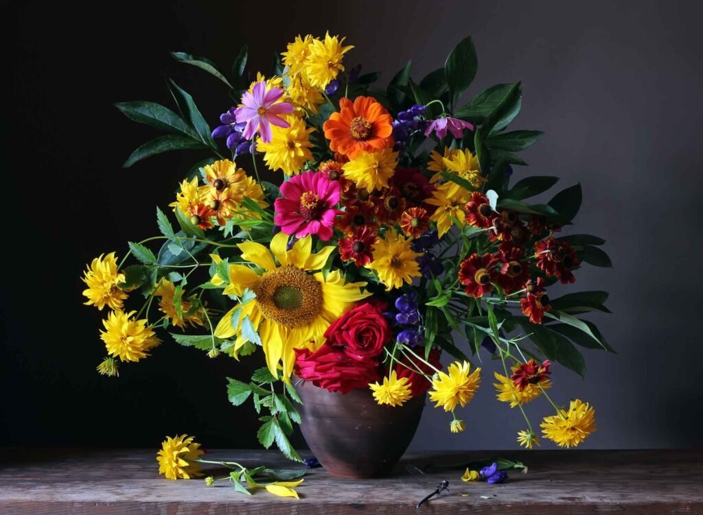 Colorful bouquet of different flowers