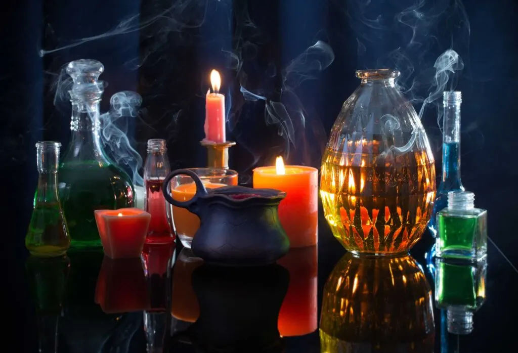 Magic potions and varied candle colors