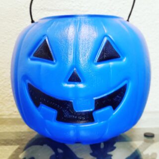 Blue pumpkin made of plastic