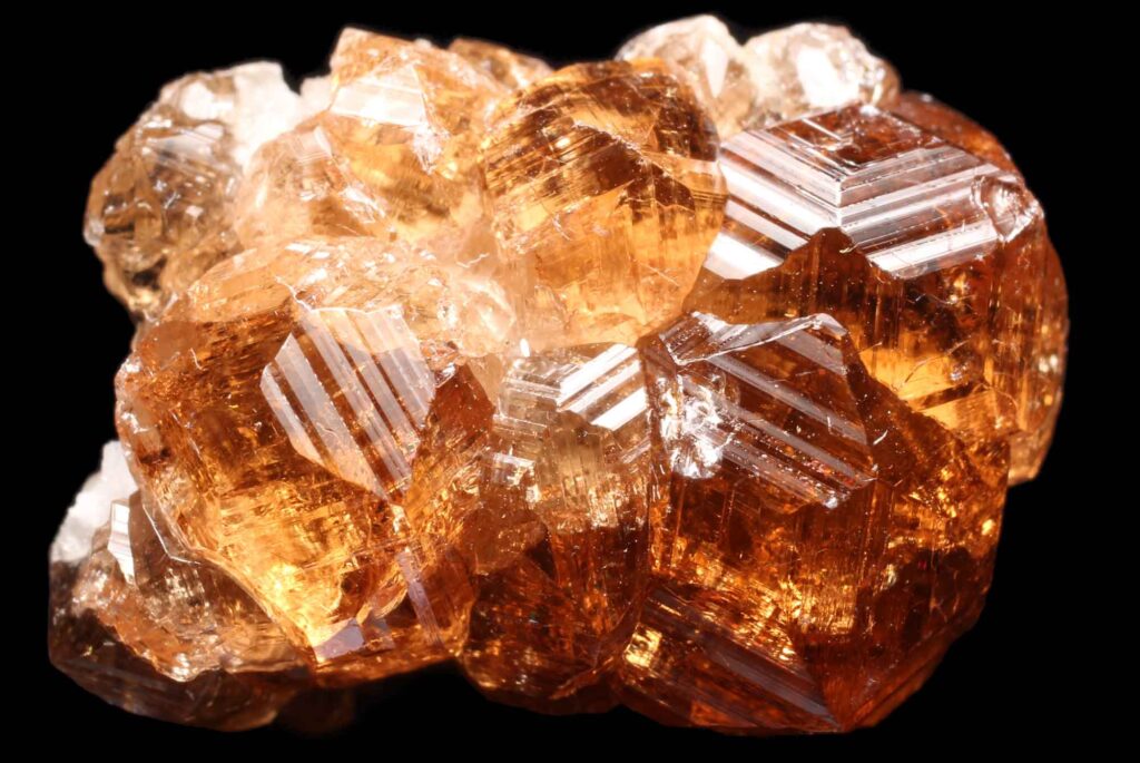 Orange garnet crystal stone