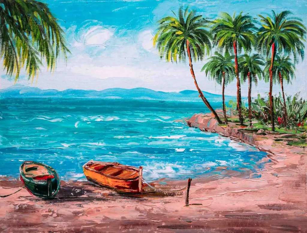 Painting warm day beach