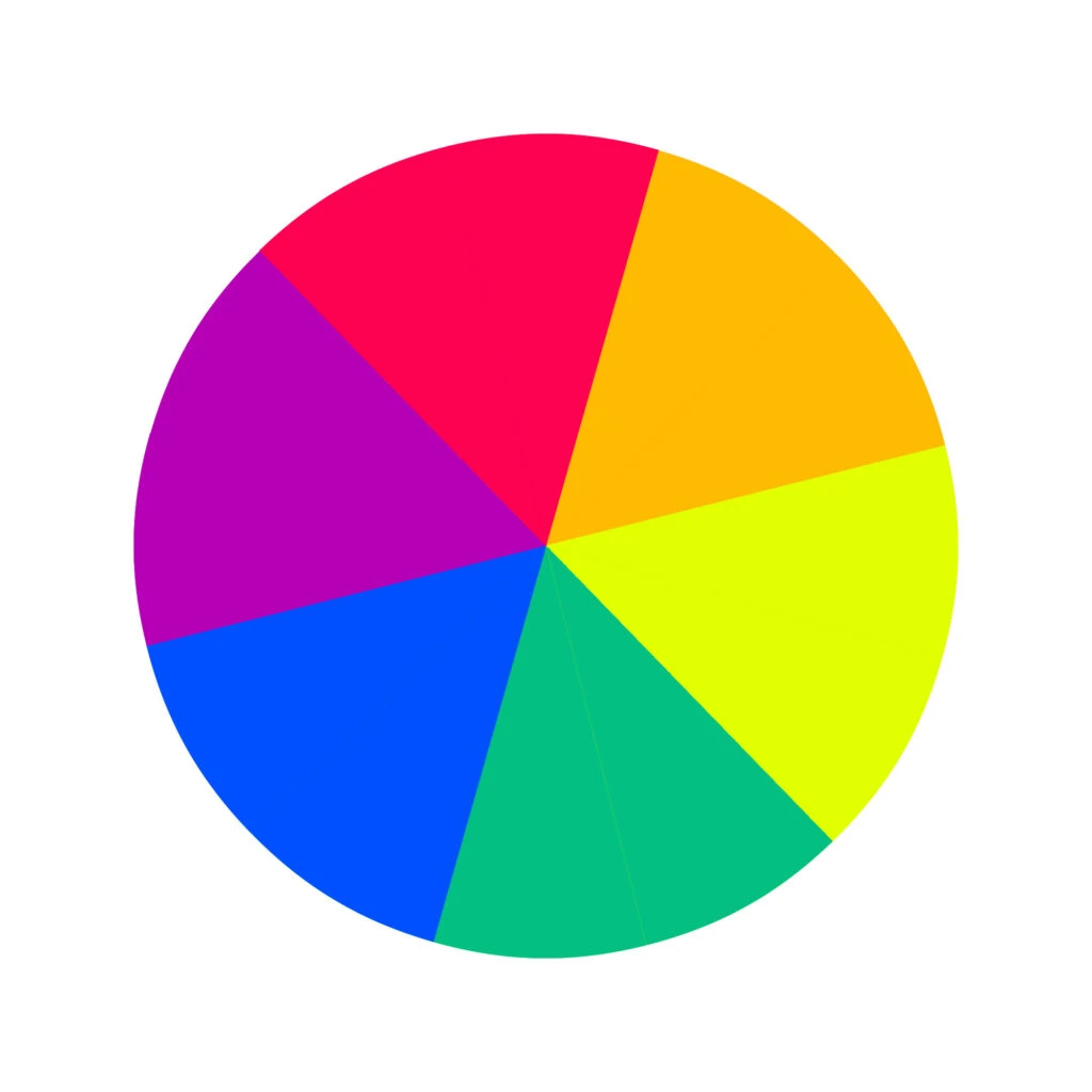 Cool colors in a wheel