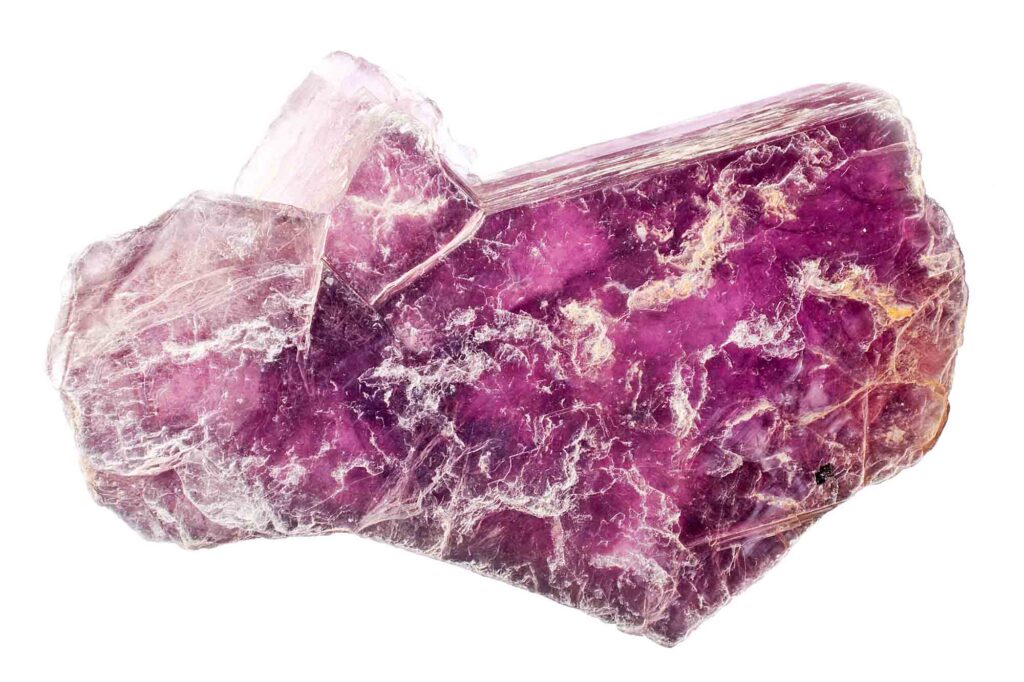 Purple lepidolite stone