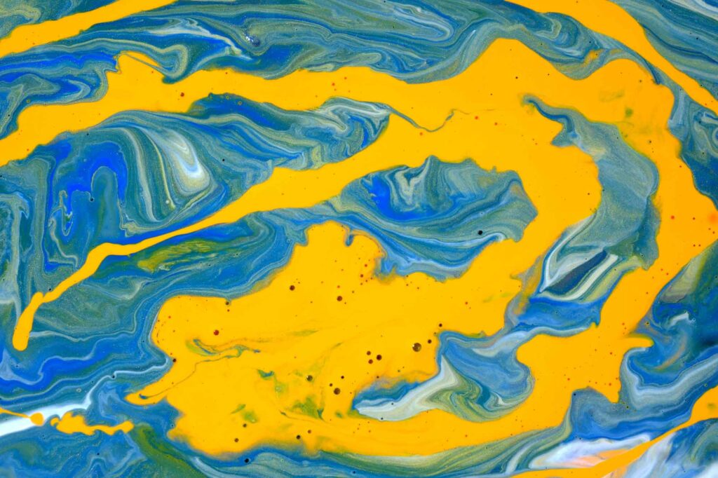Abstract yellow and blue painting