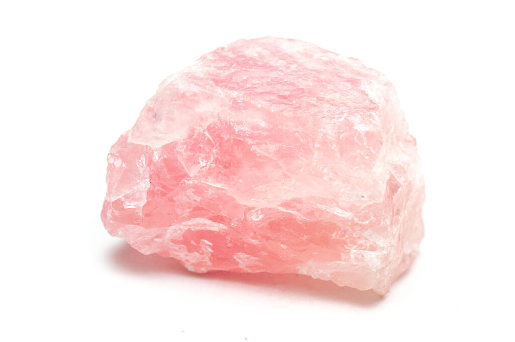 Pink quartz crystal