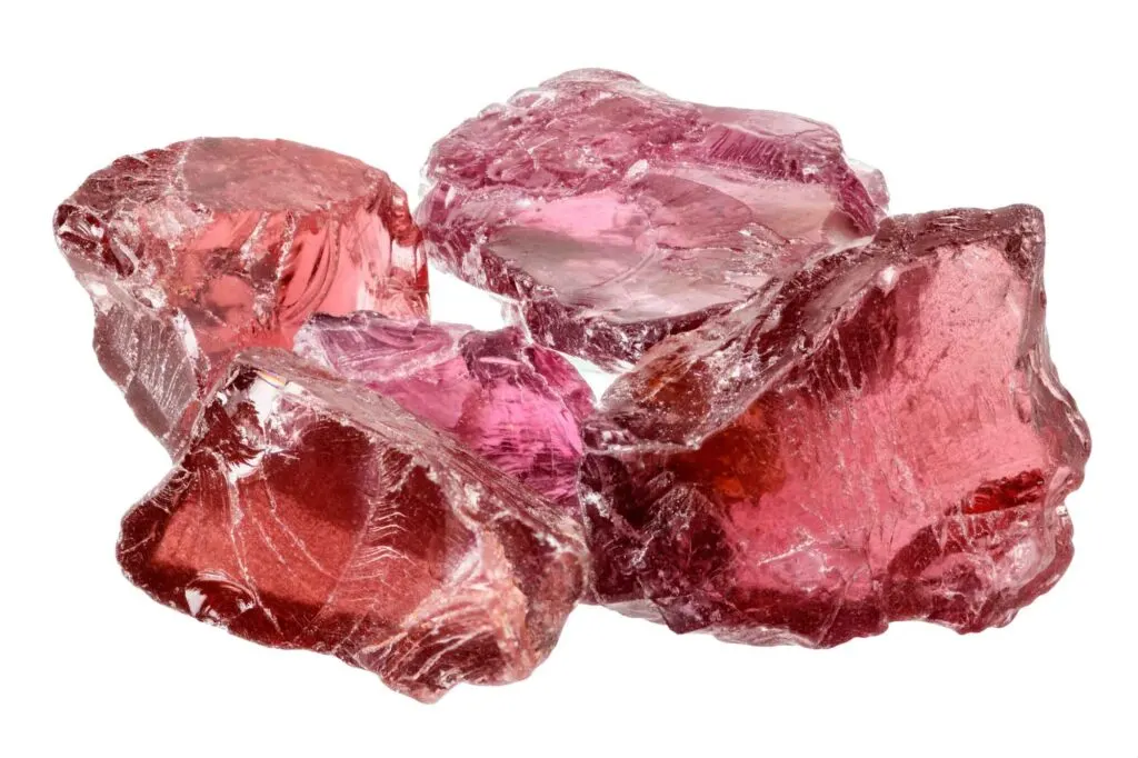 Pink rhodolite garnet gemstone