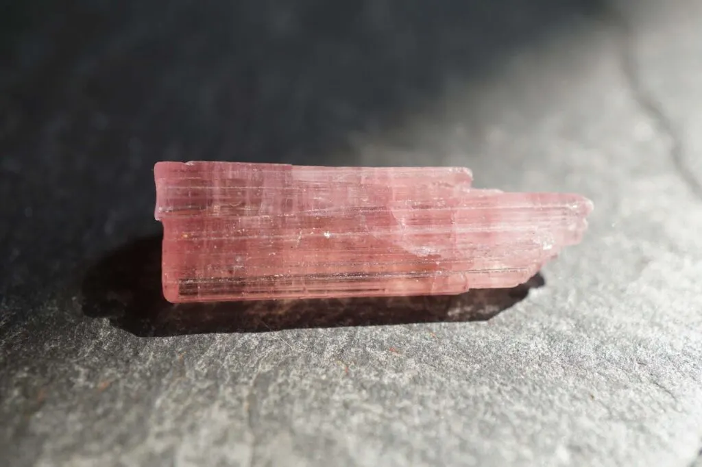Pink tourmaline rubellite crystal