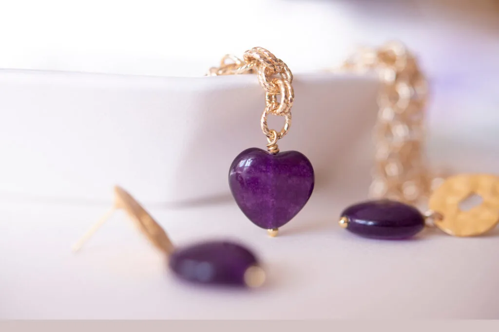 Purple amethyst necklace