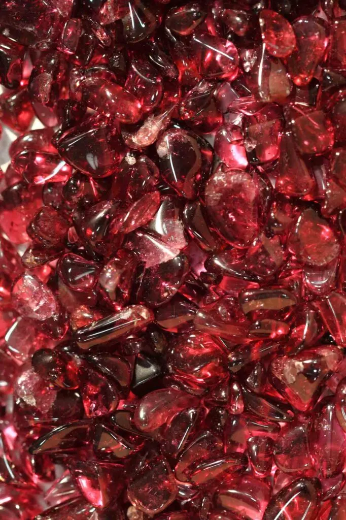 Red garnet gemstones