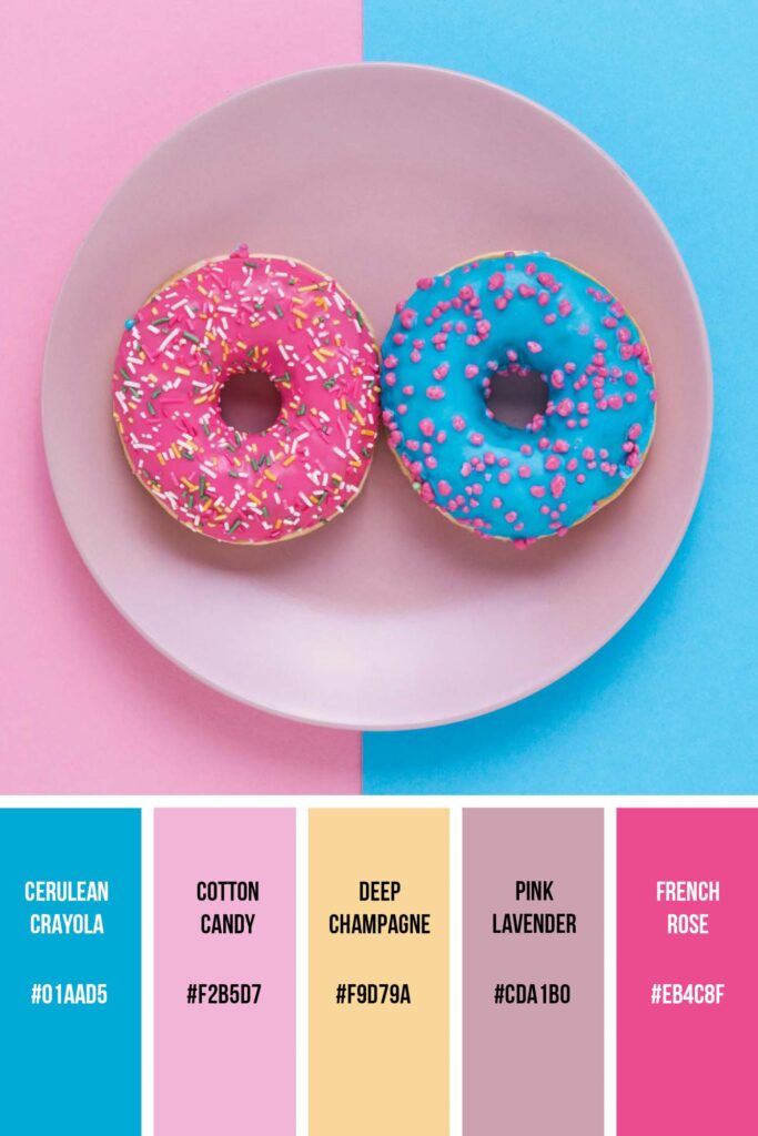 Pink and blue donuts is a beautiful pink palette