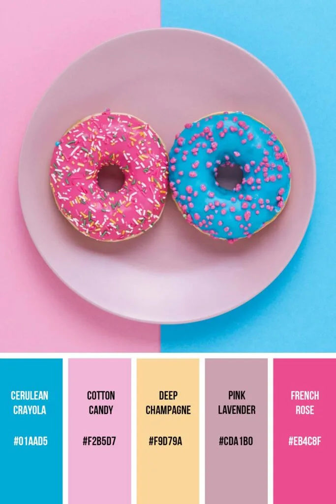 Pink and blue donuts is a beautiful pink palette