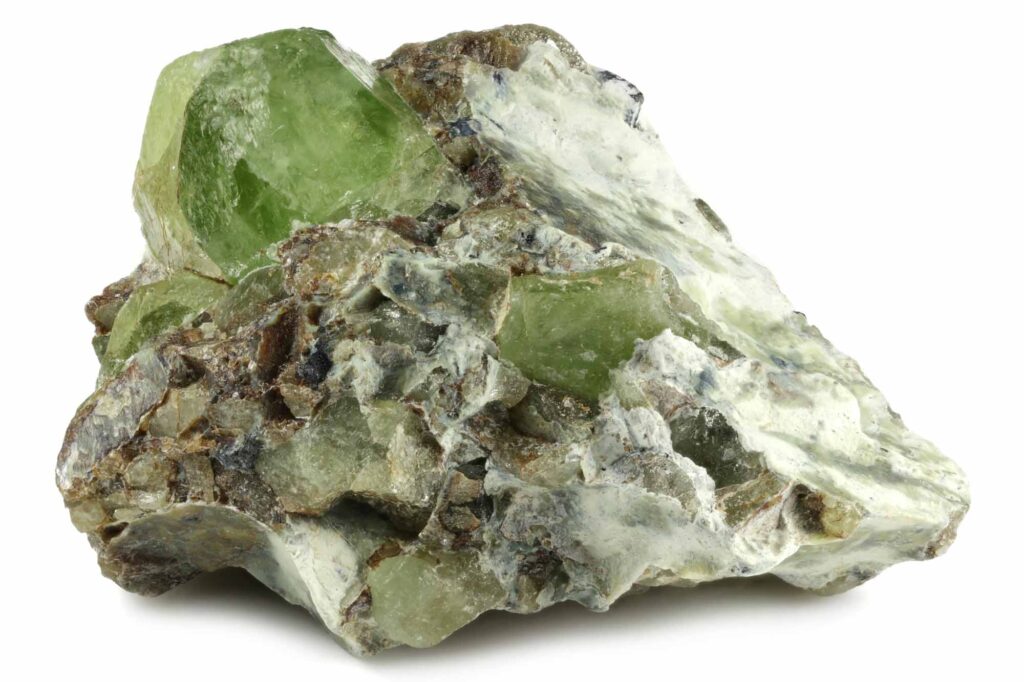 Green peridot stone