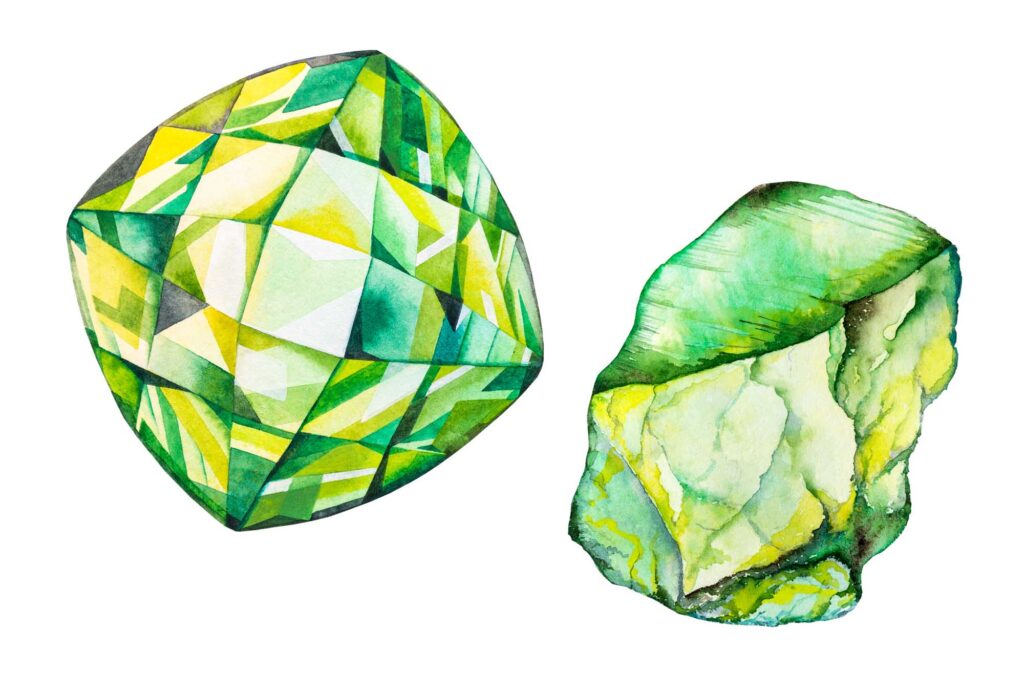 Peridot is the green birthstone of August