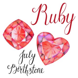 Red is the July birthstone color of ruby