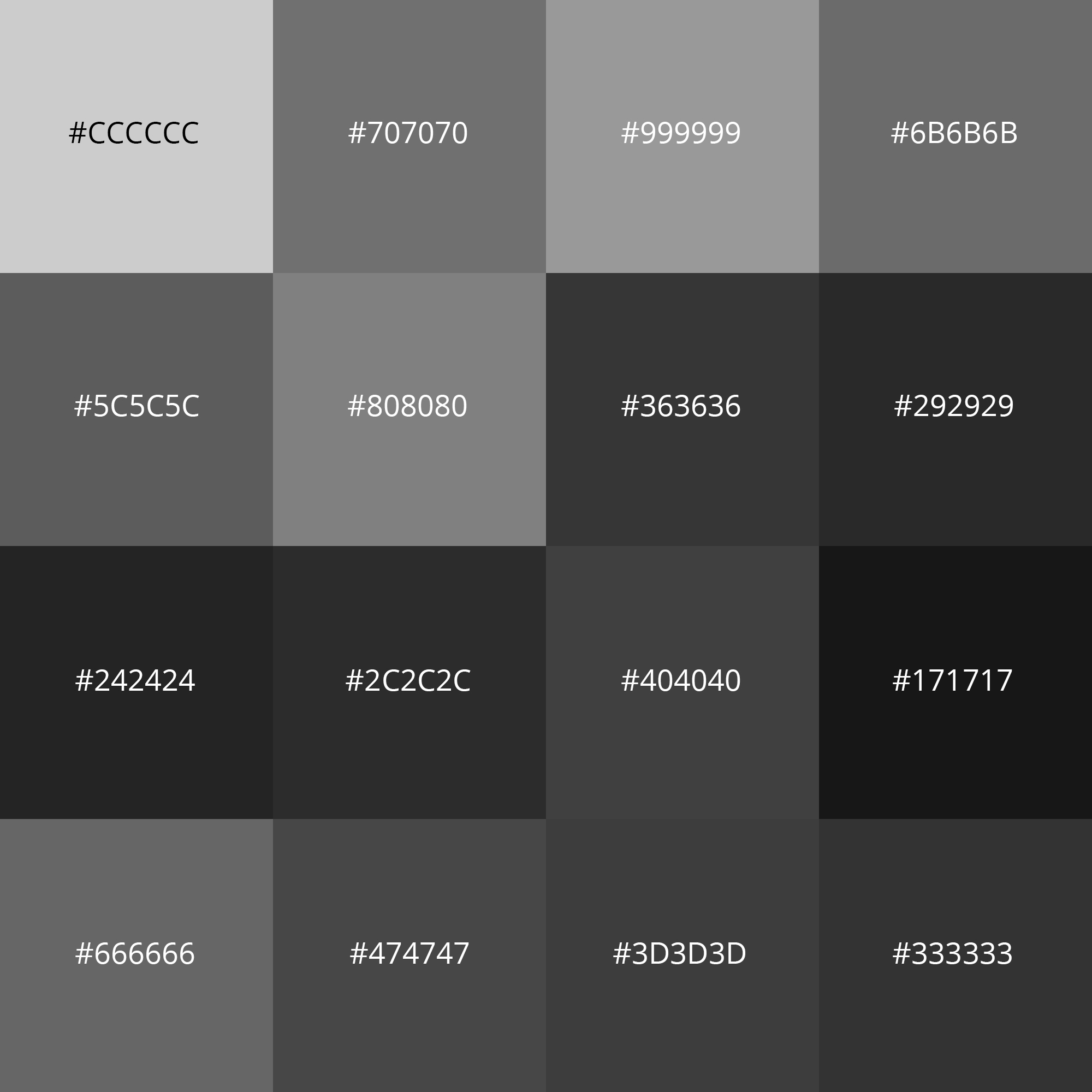 Gama de Centrar atención 99 Shades of Gray Color With Names, HEX, RGB, & CMYK (2023)