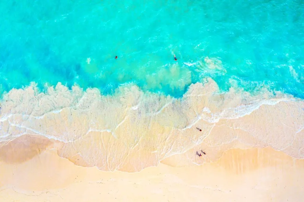 Turquoise ocean along coastline