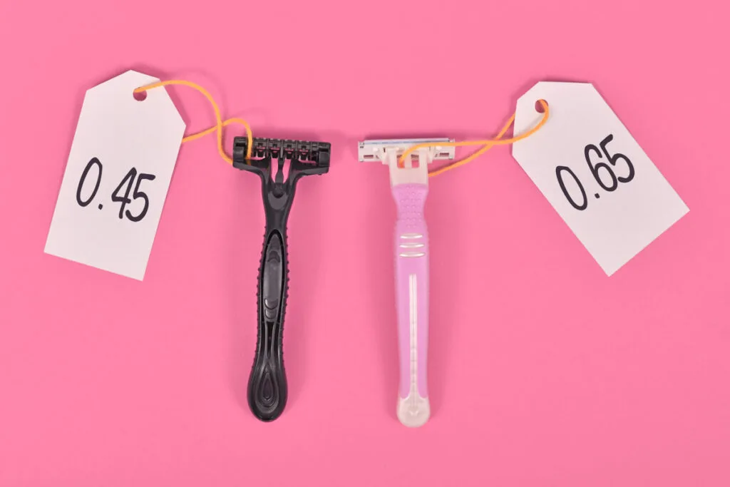 Pink tax razors with price tags
